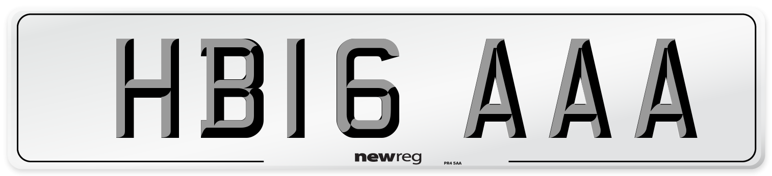 HB16 AAA Number Plate from New Reg